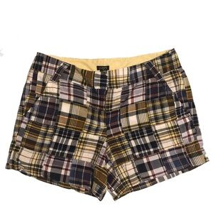 J Crew City Fit Patchwork Cotton Chino Shorts Women’s Size 6 Colorblock